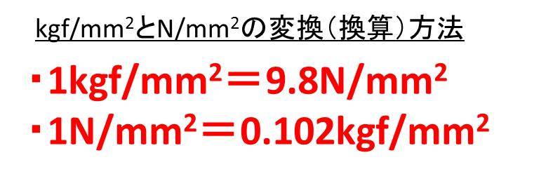 Kg Mm2とn Mm2の変換 換算 方法は Kgf Mm2とn Mm2との関係 ウルトラフリーダム