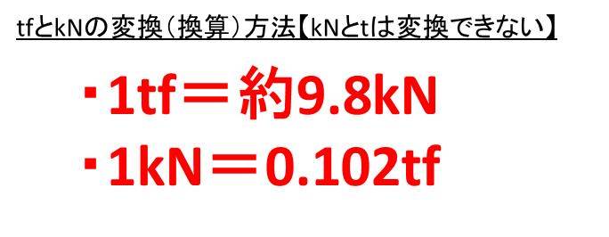 Kn キロニュートン とt トン Ton の換算 変換 方法は Tfとの計算方法は ウルトラフリーダム