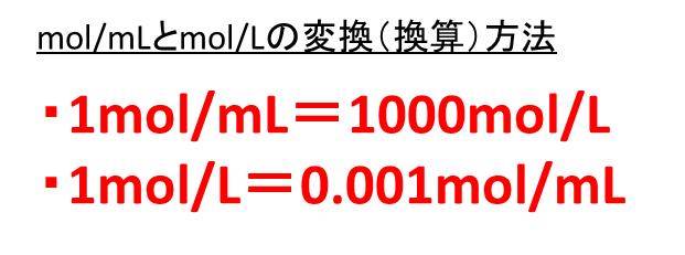 Mol Lとmol Mlの変換 換算 方法や意味は モルパーリットルとモル